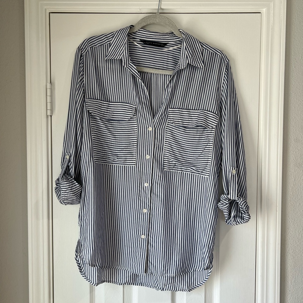 Zara Striped Blouse Size Small